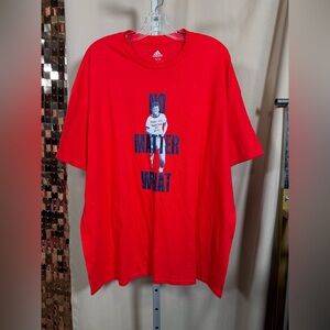 NWOT Adidas Red Terry Fox No Matter What Team Terry Tshirt Size XXL